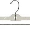 The Great American Hanger Company Clear Plastic Bottom, Box Of 100 Flat Pant Hanger S With Adjustable Cushion Clips And Polished Chome Swivel Hook - 666050