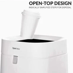 TOWNEW T Air Lite (T02B White) Auto Sealing & Self-Changing 4.4-Gallon Smart Trash Can With Open Top Barrel, Small -GENERIC Shop 31bFztePqqL