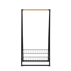 Brabantia - Linn Clothes Rack - Multi-Functional - Space Saver - Adjustable Shelves - Wardrobe Hanging - Drying Rack - Freestanding - Stable - Black - Large
