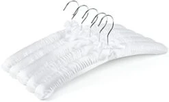 Amber Home 17 Inch Large White Satin Padded Hangers For Women Clothing 10 Pack, Anti Slip Cushioned Hangers For Sweaters, Silk Hangers Fancy Dress Hangers For Wedding, Delicate Cashmere (White, 10) 19 Amber Home 17 Inch Large White Satin Padded Hangers For Women Clothing 10 Pack, Anti Slip Cushioned Hangers For Sweaters, Silk Hangers Fancy Dress Hangers For Wedding, Delicate Cashmere (White, 10) -GENERIC Shop 31bf5E2bSqL. AC