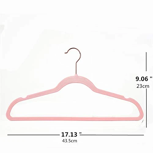 AREKUAEI Premium Blush Pink Velvet Hangers (Pack Of 50) Heavyduty - Non Slip - Velvet Suit Hangers - Copper/Rose Gold Hooks,Space Saving Clothes Hangers 2 AREKUAEI Premium Blush Pink Velvet Hangers (Pack Of 50) Heavyduty - Non Slip - Velvet Suit Hangers - Copper/Rose Gold Hooks,Space Saving Clothes Hangers - Image 2