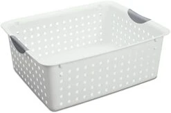 Sterilite 16248006 Medium Ultra Basket, White Basket W/ Titanium Inserts, 6-Pack -GENERIC Shop 31dcYSY5L. AC
