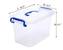 ZHENFAN Clear Storage Latch Box, 4.5 Quart Plastic Storage Bin With Locking Lids And Handle, 6-Pack
