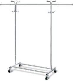 HOUSE AGAIN Adjustable 2-in-1 Heavy Duty Garment Rack & Coat Rack, 66" L, Rolling Clothes Rack With Lockable Wheels, Clothing Rack For Hanging Clothes, Commercial Grade, Freestanding, Chrome(Sliver)… 10 HOUSE AGAIN Adjustable 2-in-1 Heavy Duty Garment Rack & Coat Rack, 66" L, Rolling Clothes Rack With Lockable Wheels, Clothing Rack For Hanging Clothes, Commercial Grade, Freestanding, Chrome(Sliver)… -GENERIC Shop 31eFAmMzkyL. AC