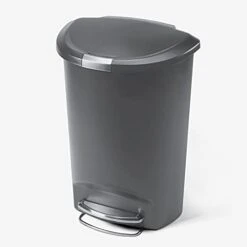 Simplehuman 50 Liter / 13 Gallon Semi-Round Kitchen Step Trash Can With Secure Slide Lock, Black Plastic -GENERIC Shop 31eXLCh6crS. AC