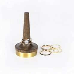 BelaDESIGN Wooden Ring Holder Walnut Wood Ring Holder Stand Jewelry Display, Gift For Engagement, Wedding Ceremony, Anniversary, Valentine's, Men And Women, 1 Piece -GENERIC Shop 31eXQU9aK0L