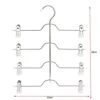 4 Tier Pants Hangers Metal Skirt Hangers With Adjustable Non Slip White Vinyl Clips (3 Pack) Space Saving Hangers For Skirt, Pants