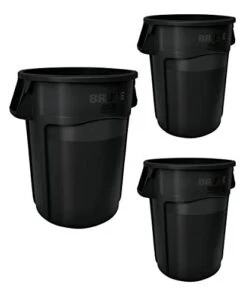Rubbermaid Commercial Products BRUTE Heavy-Duty Trash/Garbage Can, 55-Gallon, Gray, Wastebasket For Home/Garage/Mall/Office/Stadium/Bathroom, Pack Of 3 -GENERIC Shop 31fRtqurhYL