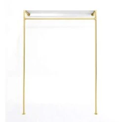 Ethemiable Simple Metal Wood Clothing Store Display Stands, Entrance Porch Organization Hanging Garment Rack,Wall Mounted Storage Clothes Shoe Bag Pipe Shelf, Home Bookcase Towel Rack (Gold, 47.2" L)