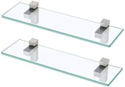 Glass Shelves For Bathroom, 15.8-Inch Bathroom Shelf With Rectangle Tempered Glass And Polished Chrome Bracket Wall Mount 2 Pack, BGS3201S40-P2 28 Glass Shelves For Bathroom, 15.8-Inch Bathroom Shelf With Rectangle Tempered Glass And Polished Chrome Bracket Wall Mount 2 Pack, BGS3201S40-P2 -GENERIC Shop 31gxifLSx L. AC
