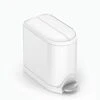 Simplehuman 10 Liter / 2.6 Gallon Butterfly Lid Bathroom Step Trash Can, White Steel