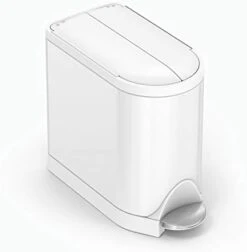 Simplehuman 10 Liter / 2.6 Gallon Butterfly Lid Bathroom Step Trash Can, White Steel -GENERIC Shop 31iNpNxS7AL. AC