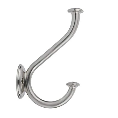 Amazon Basics Coat Wall Hook - Satin Nickel, 5-Pack 2 Amazon Basics Coat Wall Hook - Satin Nickel, 5-Pack - Image 2