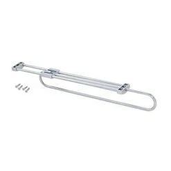 Emuca - Self Pull-out Wardrobe Rail, 450mm (15,7 Inch), Silver Painted, Steel And Plastic
