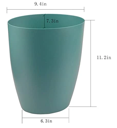 Gereen 2 Gallon Small Trash Can,Oval Small Trash Bin Wastebasket For Bathroom Bedroom Kitchen Countertop Under Sink (2 Pack, Blue+Green) 2 Gereen 2 Gallon Small Trash Can,Oval Small Trash Bin Wastebasket For Bathroom Bedroom Kitchen Countertop Under Sink (2 Pack, Blue+Green) - Image 2