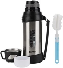 Comvi 68oz Large Coffee Thermus For Travel - 24 Hours Hot & Cold Flasks For Hot And Cold Drinks, Stainless Steel, Vacuum Insulated Flask With 2 Cups For Hiking & Camping For Men/Women - Coffee 11 Comvi 68oz Large Coffee Thermus For Travel - 24 Hours Hot & Cold Flasks For Hot And Cold Drinks, Stainless Steel, Vacuum Insulated Flask With 2 Cups For Hiking & Camping For Men/Women - Coffee -GENERIC Shop 31jNKPB9seL. AC