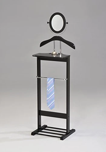 KB Designs - Black Wood Suit & Tie Freestanding Valet Stand, Clothing Organizer Rack 4 KB Designs - Black Wood Suit & Tie Freestanding Valet Stand, Clothing Organizer Rack - Image 4
