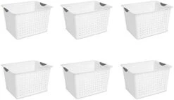 Sterilite Medium Ultra Ventilated Open Top Plastic Storage Organizer Basket With Gray Contoured Carrying Handles, White (24 Pack) 29 Sterilite Medium Ultra Ventilated Open Top Plastic Storage Organizer Basket With Gray Contoured Carrying Handles, White (24 Pack) -GENERIC Shop 31keLPjsaQL. AC