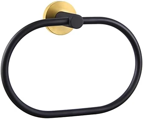 Wivel Towel Ring Black & Gold, Angle Simple Stainless Steel Hand Towel Rack, Bathroom Towel Holder For Wall 7 Wivel Towel Ring Black & Gold, Angle Simple Stainless Steel Hand Towel Rack, Bathroom Towel Holder For Wall - Image 7