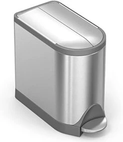 Simplehuman 10 Liter / 2.6 Gallon Butterfly Lid Bathroom Step Trash Can, White Steel -GENERIC Shop 31lLJYOs51L. AC