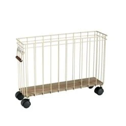 ARWANG Hampers For Laundry, Magazine Storage Basket Narrow Cabinet Floor Basket Gap Storage Rack Sundries Storage Basket Rectangle (Color : White)