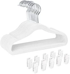 Finnhomy Non-Slip Clothes Hanger For Baby And Kids 30-Pack Velvet Hangers With 10 Finger Clips,Beige -GENERIC Shop 31lhaDZ88AL. AC