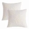 AFIRMLY 18x18,Cotton Christmas Blessing Throw Pillow Cover For Bed Sofa Cushion Car Snowflake Embroideried Pillowcases ,1pair White