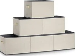 Asxsonn Fabric Storage Bins Large Storage Baskets For Organizing Set Of 3, Large Closet Storage Bins With Reinforced Handles, Foldable Storage Baskets For Shelves, Black, 15" X 11" X 9.6" -GENERIC Shop 31m1XzcEOAL. AC