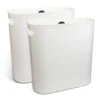 Zaaqii 2.2 Gallon Small Slim White Plastic Trash Can Narrow Covered Garbage Bin For Bathroom Laundry Home Office Kitchen Pack Of 2