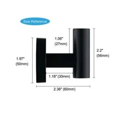 Matte Black Bathroom Towel Coat Hook Stainless Steel, 2 Pack Robe Clothes Cabinet Closet Sponges Hooks Holder Round Style Heavy Duty Wall Hook For Bathroom Kitchen Hotel Wall Mounted -GENERIC Shop 31mtoF1wjkL