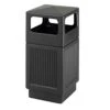 Safco Products Canmeleon Outdoor/Indoor Recessed Panel Trash/Garbage Can 9476BL; Black; Decorative Fluted Panels; 38-Gallon Capacity