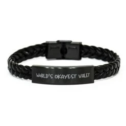 Nice Valet Gifts, World's Okayest Valet, Valet Braided Leather Bracelet From Coworkers, Gifts For Coworkers, Gratitude, Gift Ideas, Valet Service, Presents