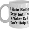 GENERIC Sarcastic Valet 11oz 15oz Mug, I Hate Being Sexy But I'm A Valet So I Can't, Present For Men Women, Cute Gifts From Colleagues, Funny Coffee Mug, Funny Tea Cup, Funny Cup Sayings, Funny Gift Ideas,
