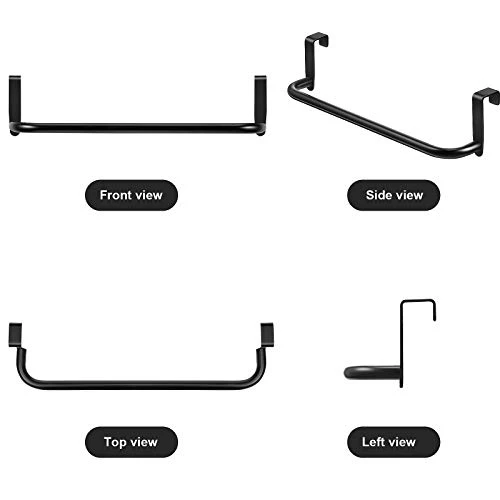 4 Pieces Metal Towel Bar Kitchen Cabinet Towel Rack Strong Steel Towel Bar Rack For Hanging On Inside Or Outside Of Doors, Home Kitchen Bathroom, Hand Towels, Dish Towels And Tea Towels (Black) 2 4 Pieces Metal Towel Bar Kitchen Cabinet Towel Rack Strong Steel Towel Bar Rack For Hanging On Inside Or Outside Of Doors, Home Kitchen Bathroom, Hand Towels, Dish Towels And Tea Towels (Black) - Image 2