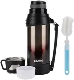 Comvi 68oz Large Coffee Thermus For Travel - 24 Hours Hot & Cold Flasks For Hot And Cold Drinks, Stainless Steel, Vacuum Insulated Flask With 2 Cups For Hiking & Camping For Men/Women - Coffee 9 Comvi 68oz Large Coffee Thermus For Travel - 24 Hours Hot & Cold Flasks For Hot And Cold Drinks, Stainless Steel, Vacuum Insulated Flask With 2 Cups For Hiking & Camping For Men/Women - Coffee -GENERIC Shop 31o41JJHKL. AC