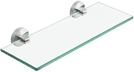 16-Inch Glass Shelves For Bathroom, Bathroom Shelf Tempered Glass 2 Pack Wall Mount SUS 304 Stainless Steel Brushed Finish, A2022S41-2-C1 6 16-Inch Glass Shelves For Bathroom, Bathroom Shelf Tempered Glass 2 Pack Wall Mount SUS 304 Stainless Steel Brushed Finish, A2022S41-2-C1 - Image 6