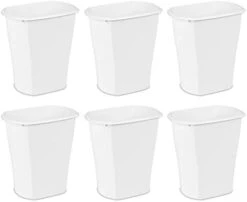 Sterilite 10538006 10 Gallon Rectangular Wastebasket, White, 6-Pack -GENERIC Shop 31pyXtZGeiL. AC