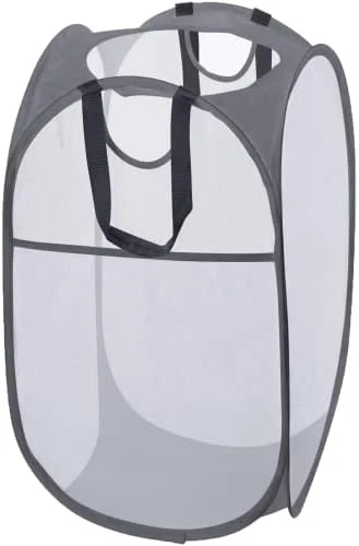 2 Pcs Strong Mesh Pop-up Laundry Hamper, Quality Laundry Basket With Durable Handles Solid Bottom High Carbon Steel Frame, Easy To Open And Fold Flat For Storage(Black) 11 2 Pcs Strong Mesh Pop-up Laundry Hamper, Quality Laundry Basket With Durable Handles Solid Bottom High Carbon Steel Frame, Easy To Open And Fold Flat For Storage(Black) - Image 11