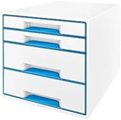 Leitz WOW Cube Storage Box With Drawers 4 Schubladen Metallic Ice Blue -GENERIC Shop 31rIjXrI8fS. AC