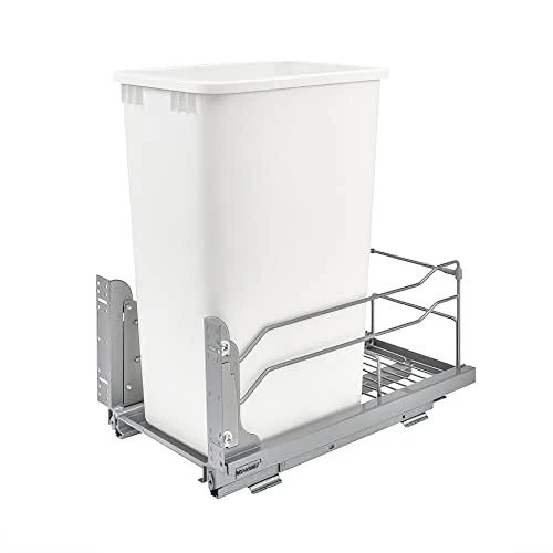 Rev-A-Shelf 53WC-1550SCDM-117 Single 50-Quart Kitchen Base Cabinet Pull Out Waste Container Trash Can With Soft-Close Slides, Silver 10 Rev-A-Shelf 53WC-1550SCDM-117 Single 50-Quart Kitchen Base Cabinet Pull Out Waste Container Trash Can With Soft-Close Slides, Silver - Image 10