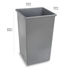 AmazonCommercial 25 Gallon Square Waste Container, Grey, 2-pack -GENERIC Shop 31rRayDhhfS