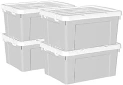 Cetomo 65L*4 Plastic Storage Box, Tote Box,Organizing Container With Durable Lid And Secure Latching Buckles, Stackable And Nestable, 4Pack, Gray With Buckle 27 Cetomo 65L*4 Plastic Storage Box, Tote Box,Organizing Container With Durable Lid And Secure Latching Buckles, Stackable And Nestable, 4Pack, Gray With Buckle -GENERIC Shop 31rt01pKVpL. AC