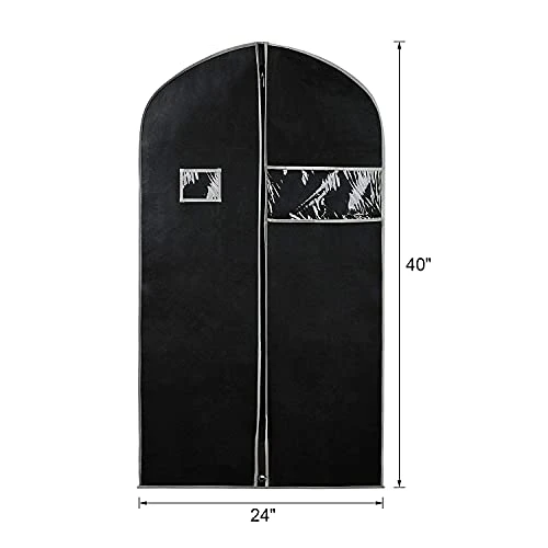 40" Garment Bags For Hanging Clothes (Set Of 5) Suit Covers Bags For Men, Syeeiex Suit Bags For Closet Storage With Clear Window Suit Protector Garment Bags For Storage Travel Men, Black & Grey 2 40" Garment Bags For Hanging Clothes (Set Of 5) Suit Covers Bags For Men, Syeeiex Suit Bags For Closet Storage With Clear Window Suit Protector Garment Bags For Storage Travel Men, Black & Grey - Image 2