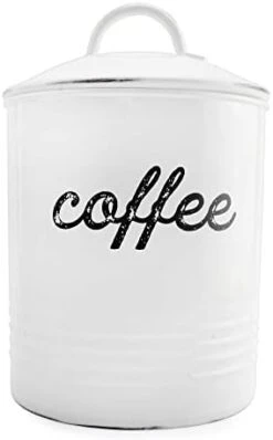 AuldHome Farmhouse Enamelware Straw Holder (White); Rustic Metal Straw Storage Canister -GENERIC Shop 31sBPJCeyuL. AC