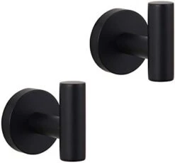 GERZWY Bathroom Matte Black Coat Hook SUS 304 Stainless Steel Single Towel/Robe Clothes Hook For Bath Kitchen Contemporary Hotel Style Wall Mounted 2 Pack AG1107B-BK -GENERIC Shop 31sYhyjy7FL. AC