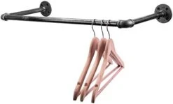 PIPE DECOR Industrial Pipe Wall Mounted Clothing Rack, Commercial Or Residential Wardrobe Clothes Display, Heavy Duty Rustic Vintage Steel Grey Black Metal Garment Bracket Frame, 4 X 12 Brackets 16 PIPE DECOR Industrial Pipe Wall Mounted Clothing Rack, Commercial Or Residential Wardrobe Clothes Display, Heavy Duty Rustic Vintage Steel Grey Black Metal Garment Bracket Frame, 4 X 12 Brackets -GENERIC Shop 31tgNf4jutL. AC