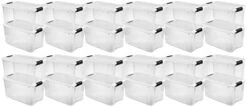Sterilite 70 Qt Clear Plastic Stackable Storage Bin W/White Latching Lid Organizing Solution, 4 Pack -GENERIC Shop 31toYKjEX9L. AC