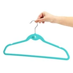 50 Pack Non Slip Velvet Clothes Hangers With Cascading Hooks Space Saving For Kids, Teens, And Adult's Shirts, Coats, Pants, Suits, And Dresses (Teal, 17.5 Inches) 7 50 Pack Non Slip Velvet Clothes Hangers With Cascading Hooks Space Saving For Kids, Teens, And Adult's Shirts, Coats, Pants, Suits, And Dresses (Teal, 17.5 Inches) -GENERIC Shop 31tvNIzdJhL