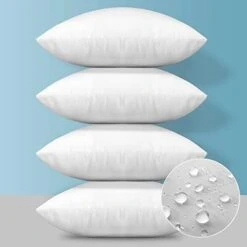OTOSTAR Premium Waterproof Throw Pillow Inserts, Set Of 4 Water Resistant Square Form Cushion Stuffer For Bed Couch Decorative Outdoor Sofa Pillows Inserts White, 18x18 Inches -GENERIC Shop 31u6Ze8qUVL. AC