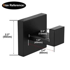 Nolimas 2 Pack Matte Black Towel Hook Stainless Steel Bathroom Rustproof Clothes Towel Coat Hook Wall Mounted Square Toilet Kitchen Heavy Duty Door Hanger -GENERIC Shop 31uFxZPr8zL